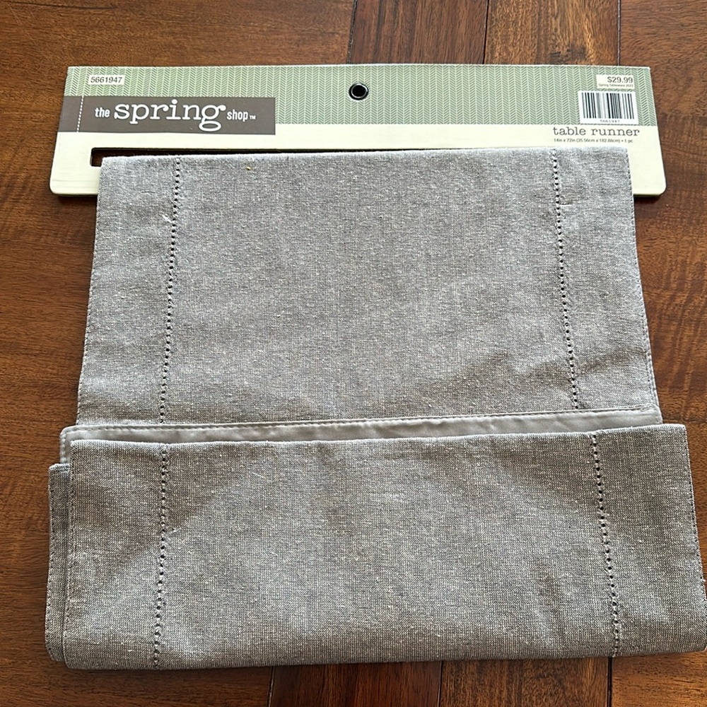 14 inch x 72 inch gray table runner